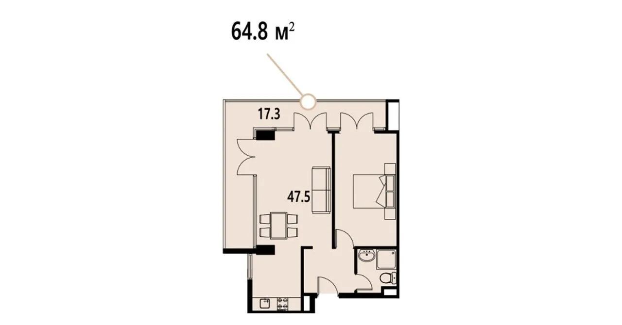 Квартира в Батуми, Грузия, 58.1 м2 фото 3