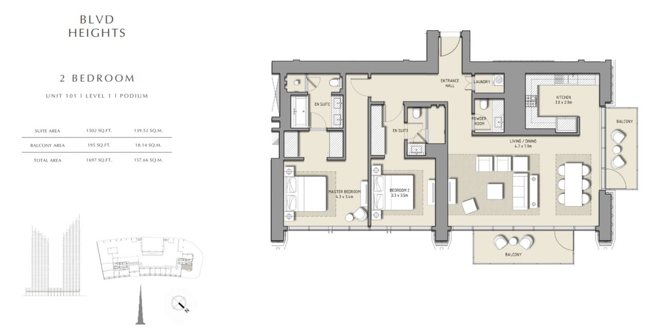 Квартира в Дубае, ОАЭ, 151.99 м2 фото 4