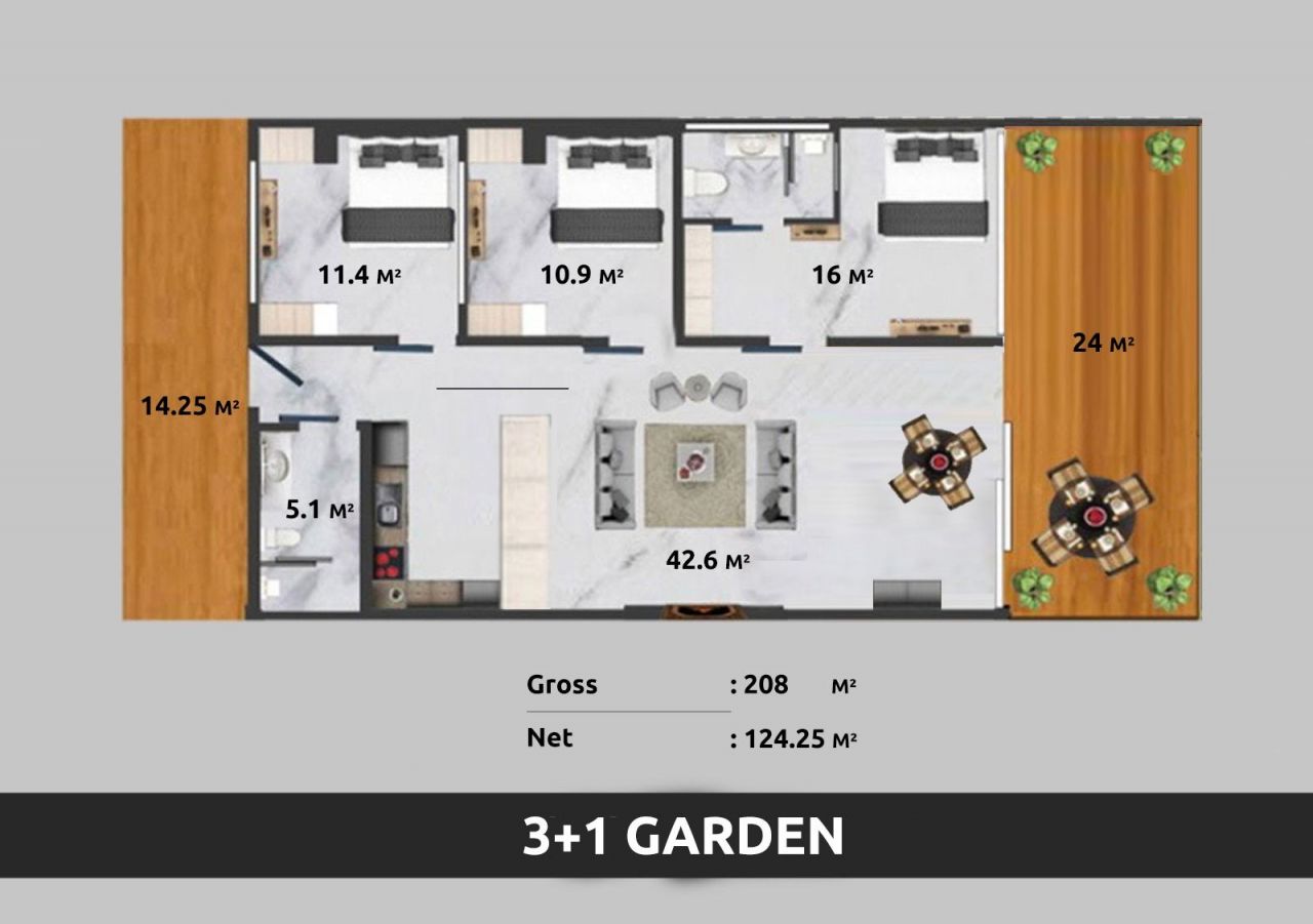 Квартира в Анталии, Турция, 200 м2 фото 3