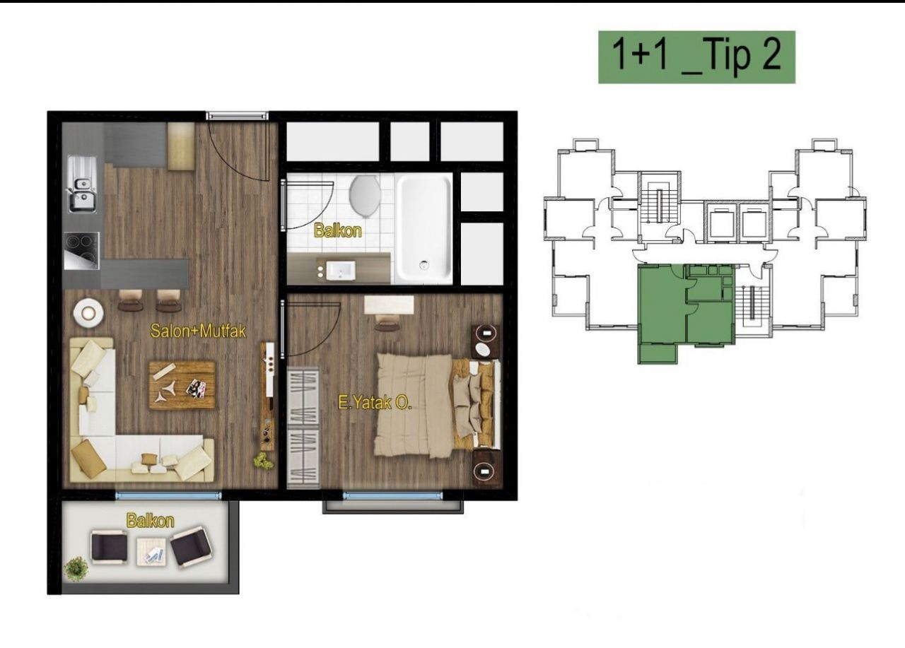 Апартаменты в Мерсине, Турция, 70 м2 фото 3