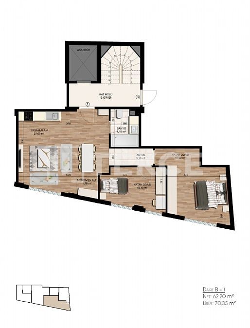 Апартаменты в Стамбуле, Турция, 35 м2 фото 5