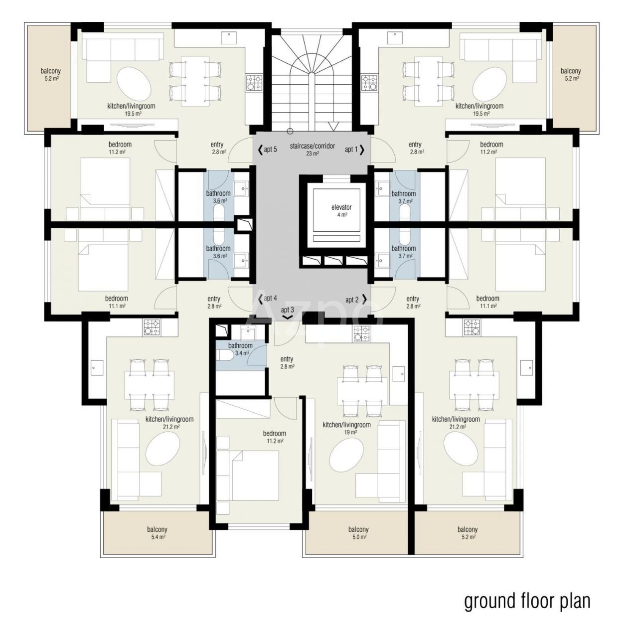 Апартаменты в Алании, Турция, 46 м2 фото 5