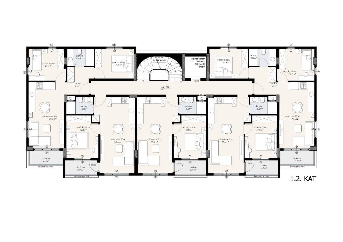 Квартира в Алании, Турция, 72 м2 фото 2