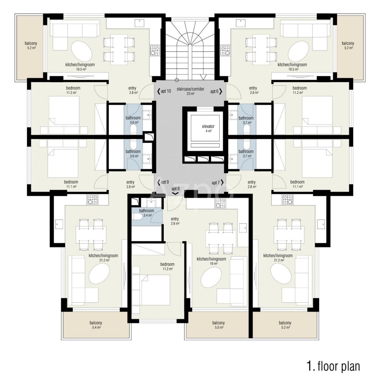 Апартаменты в Алании, Турция, 46 м2 фото 4