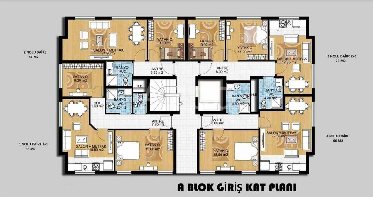 Апартаменты в Анталии, Турция, 60 м2 фото 3