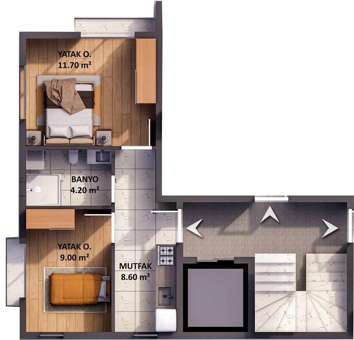 Квартира в Анталии, Турция, 45 м2 фото 4
