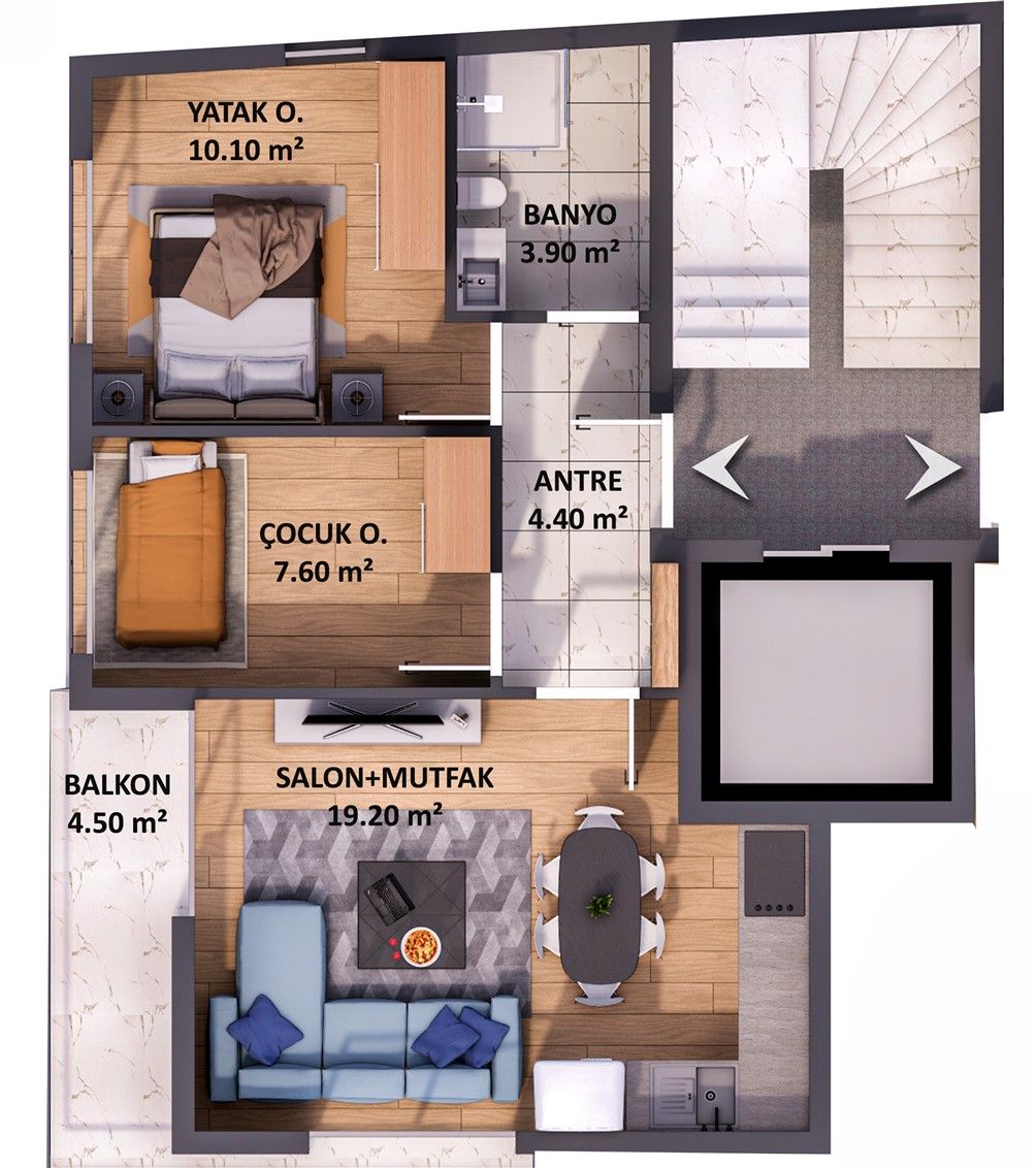 Квартира в Анталии, Турция, 45 м2 фото 4