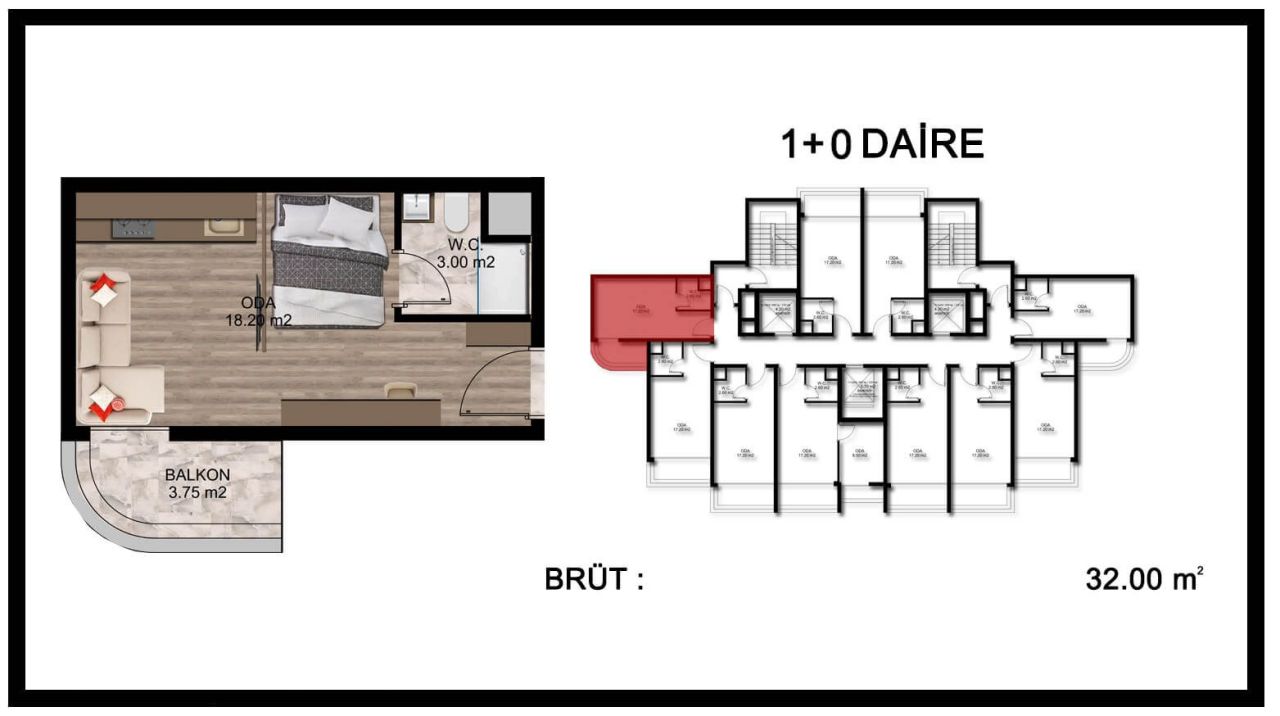 Квартира в Мерсине, Турция, 30 м2 фото 5