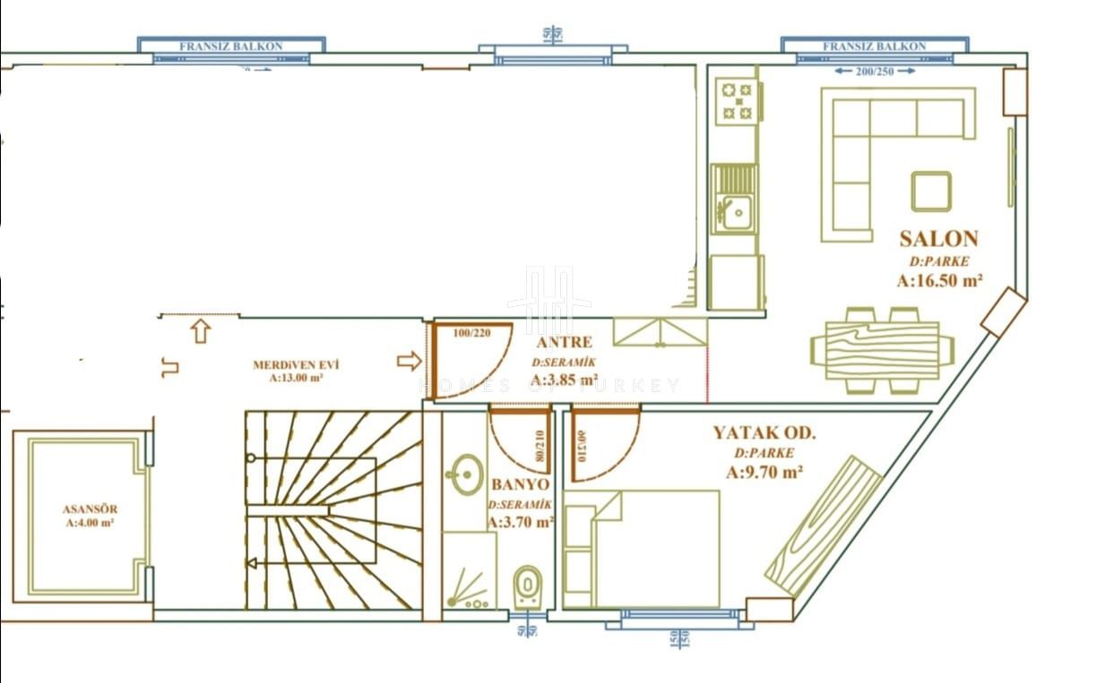 Апартаменты в Стамбуле, Турция, 65 м2 фото 4
