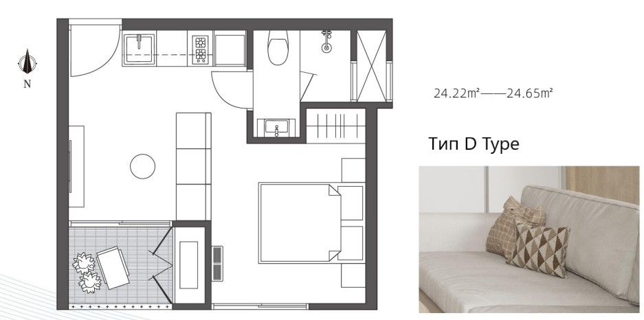 Квартира на Самуи, Таиланд, 30 м2 фото 5