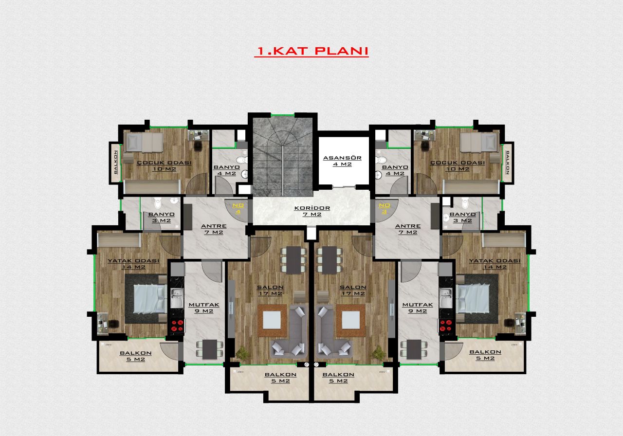 Квартира в Алании, Турция, 49 м2 фото 4