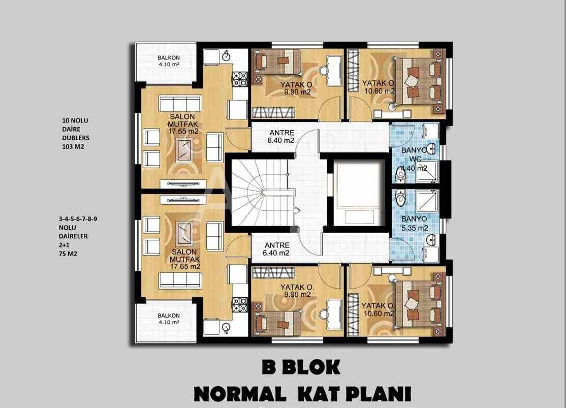 Апартаменты в Анталии, Турция, 60 м2 фото 5