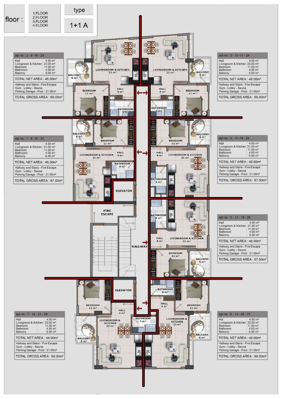 Пентхаус в Алании, Турция, 67 м2 фото 5