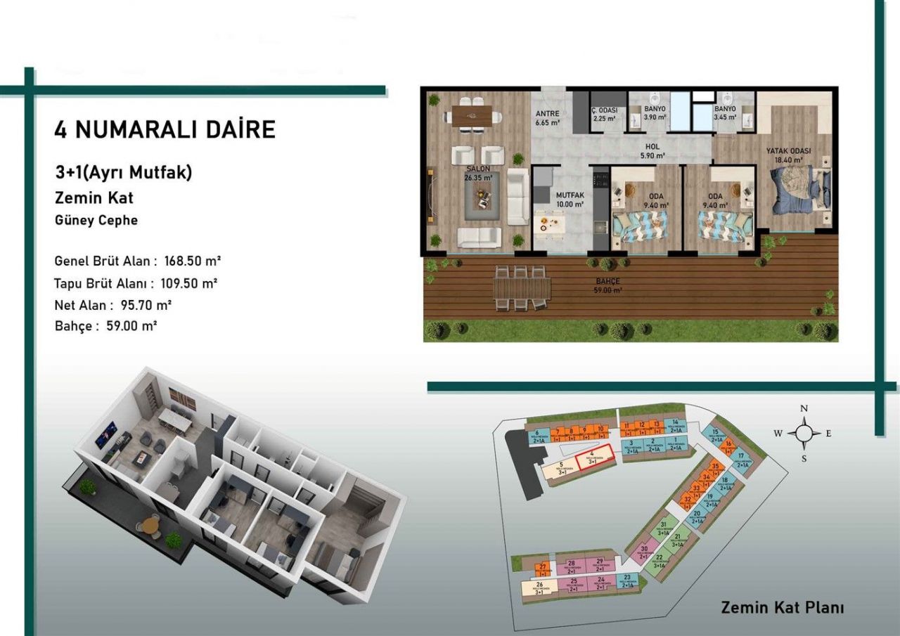 Квартира в Анталии, Турция, 42 м2 фото 5