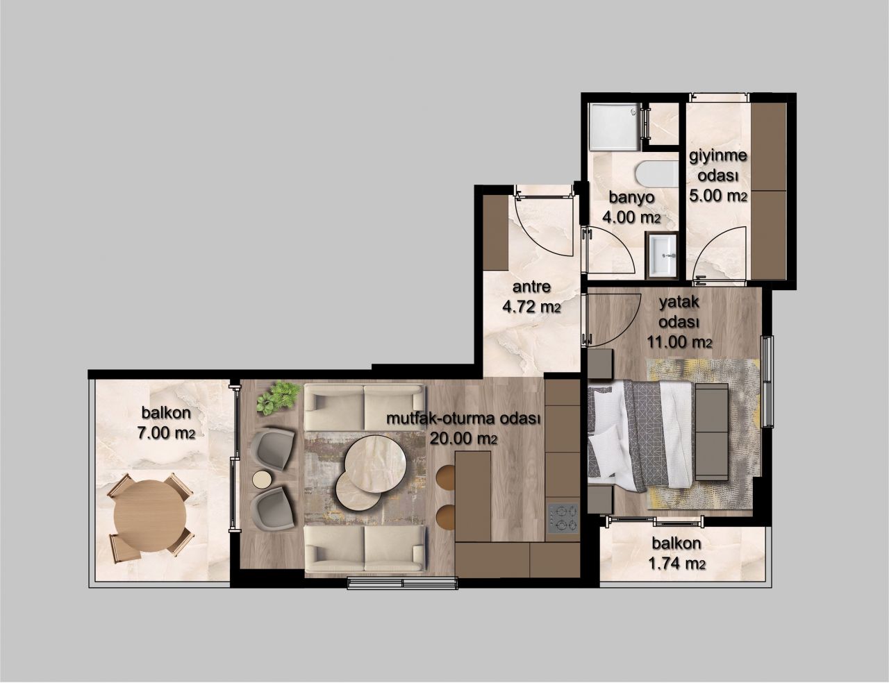 Квартира в Мерсине, Турция, 70 м2 фото 2