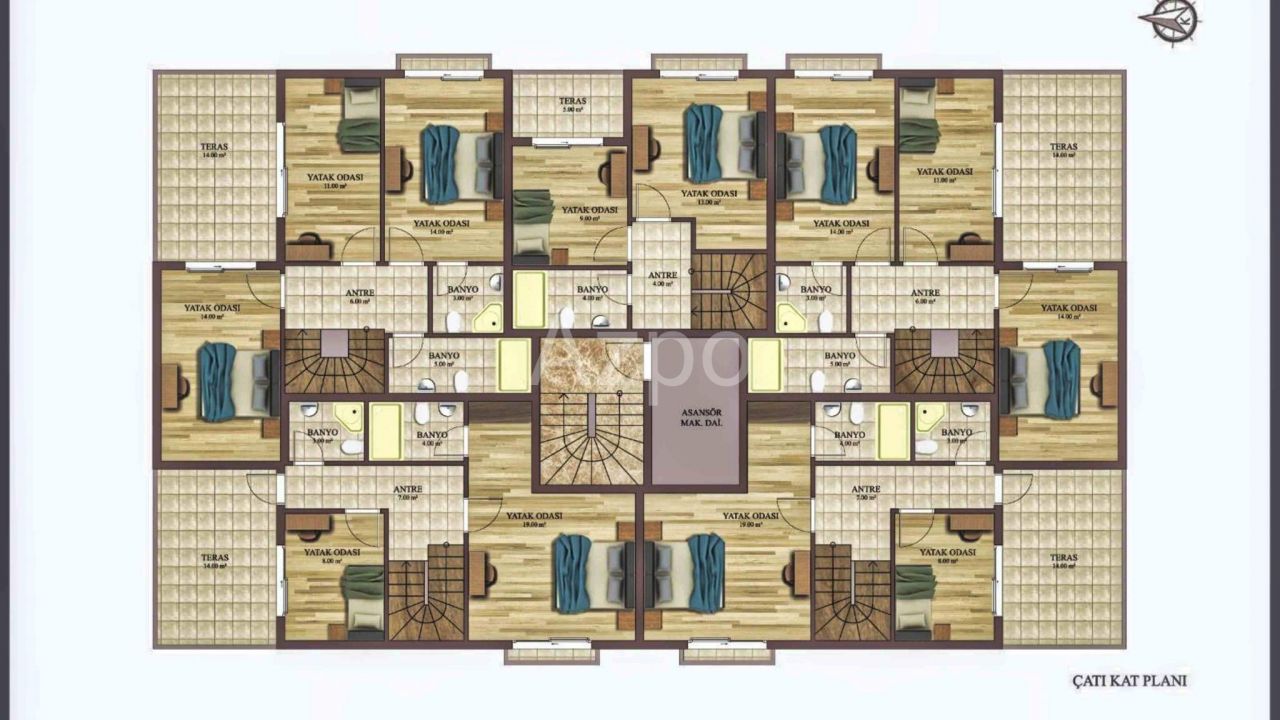 Апартаменты в Анталии, Турция, 60 м2 фото 4