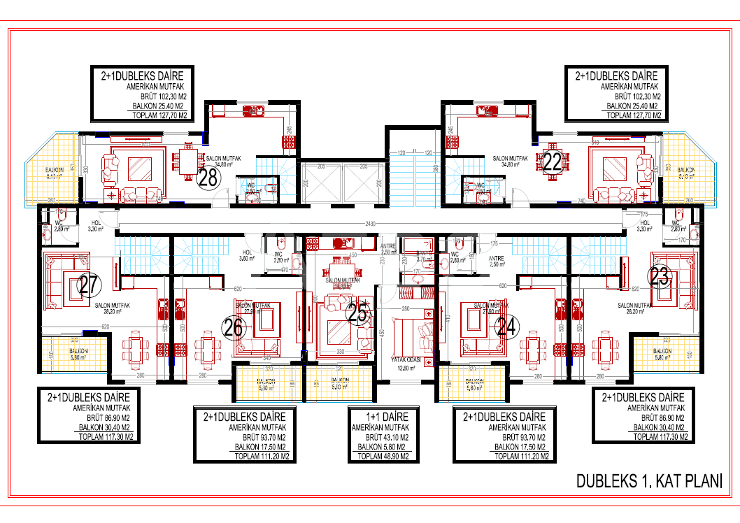 Апартаменты в Алании, Турция, 48 м2 фото 3