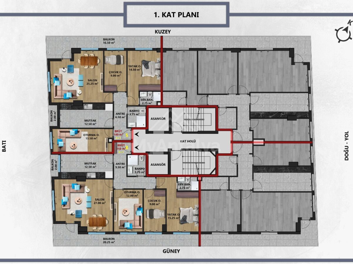 Квартира в Анталии, Турция, 50 м2 фото 4