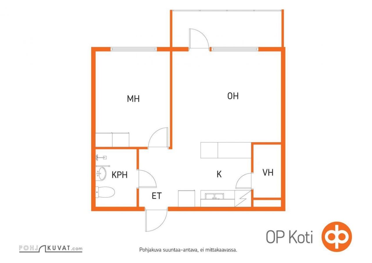 Квартира в Ювяскюля, Финляндия, 38.5 м2 фото 3