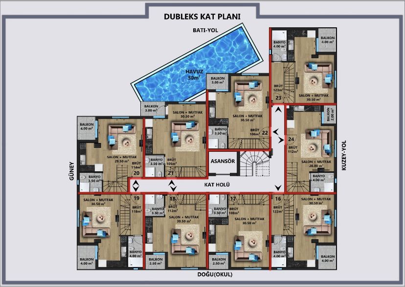 Квартира Güzeloba Mh.Lara, Турция, 105 м2 фото 3