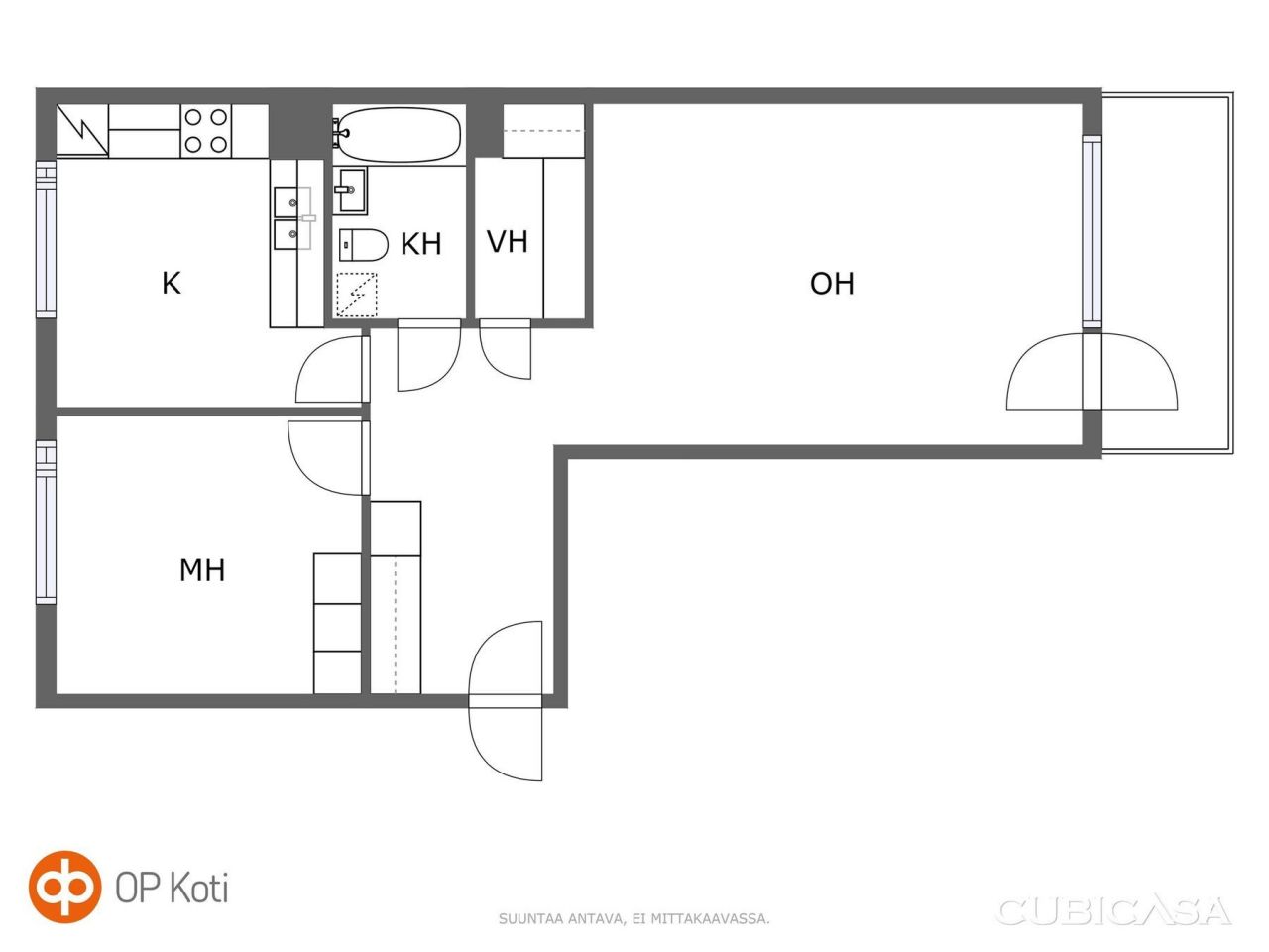 Квартира в Йоэнсуу, Финляндия, 59 м2 фото 3