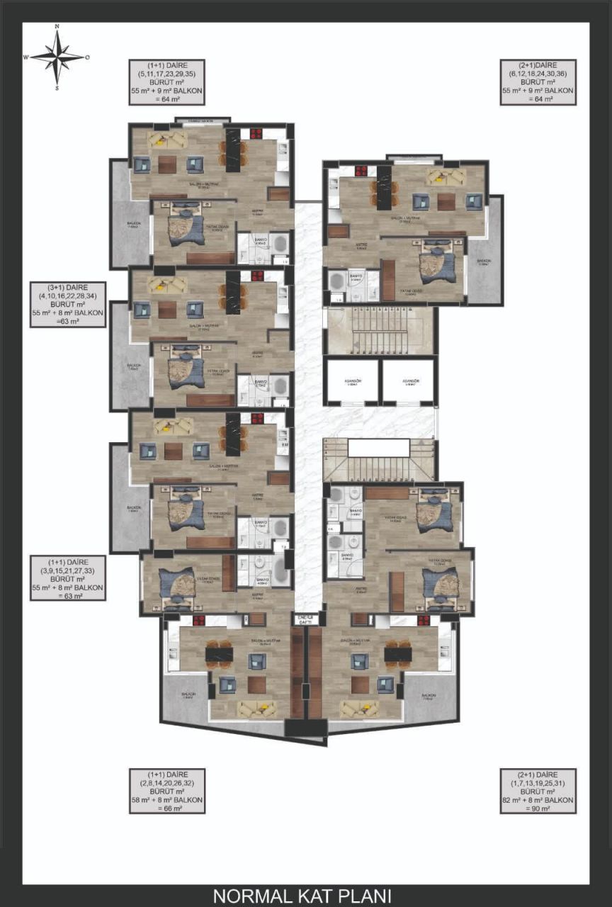 Пентхаус в Алании, Турция, 63 м2 фото 4