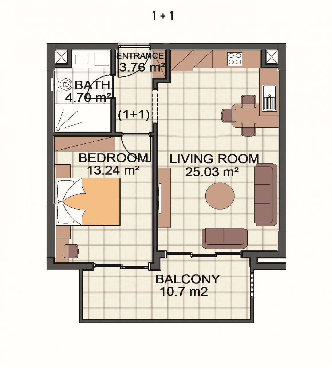 Квартира в Алании, Турция, 63 м2 фото 2