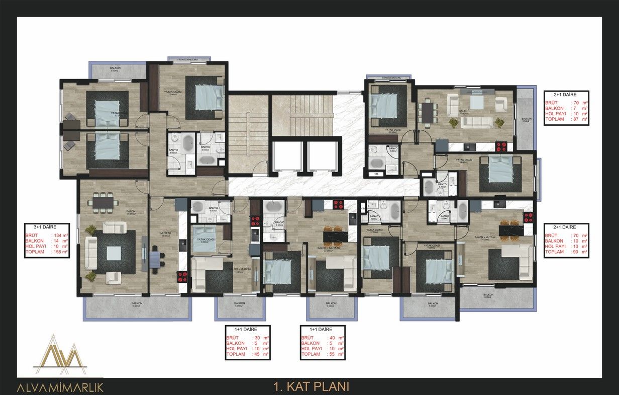 Апартаменты в Алании, Турция, 55 м2 фото 4
