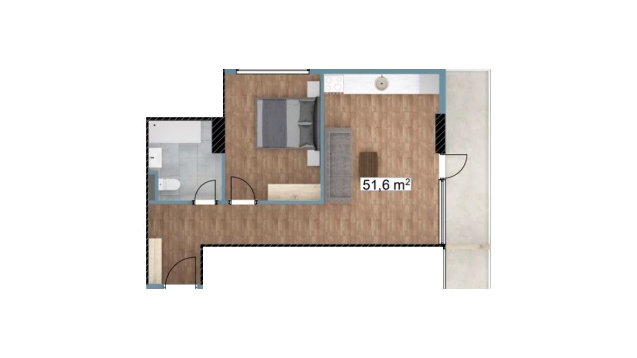 Квартира в Батуми, Грузия, 51.6 м2 фото 3