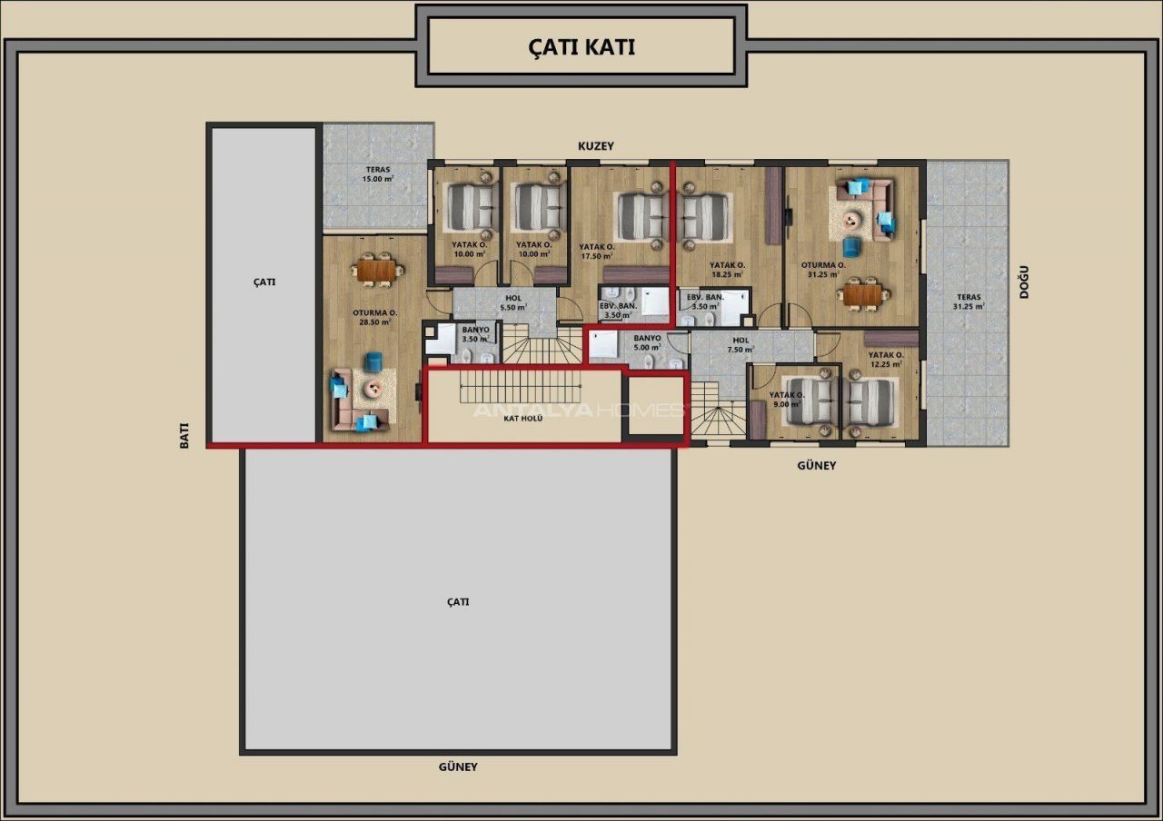 Апартаменты в Анталии, Турция, 120 м2 фото 3
