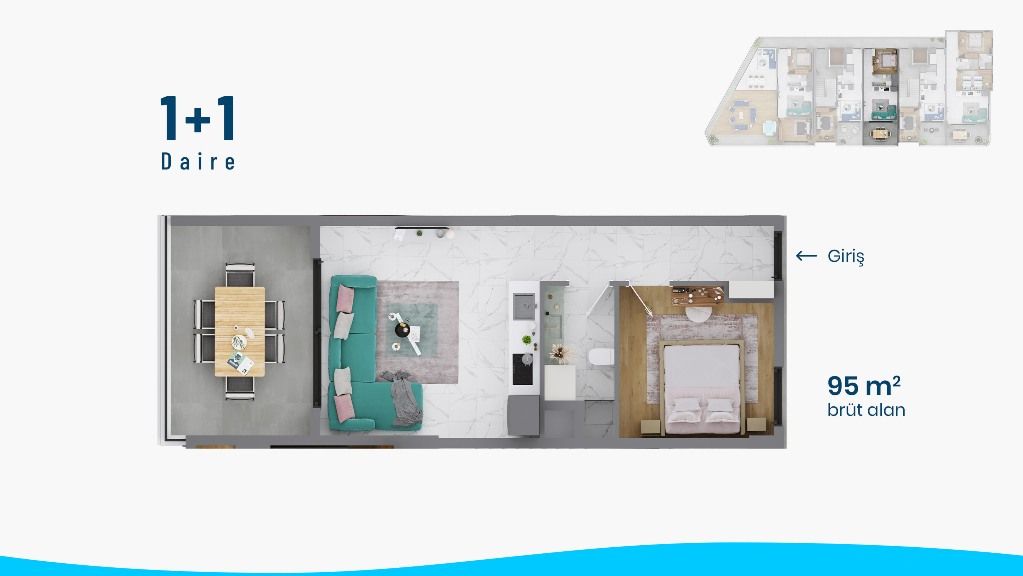 Апартаменты в Мерсине, Турция, 90 м2 фото 2