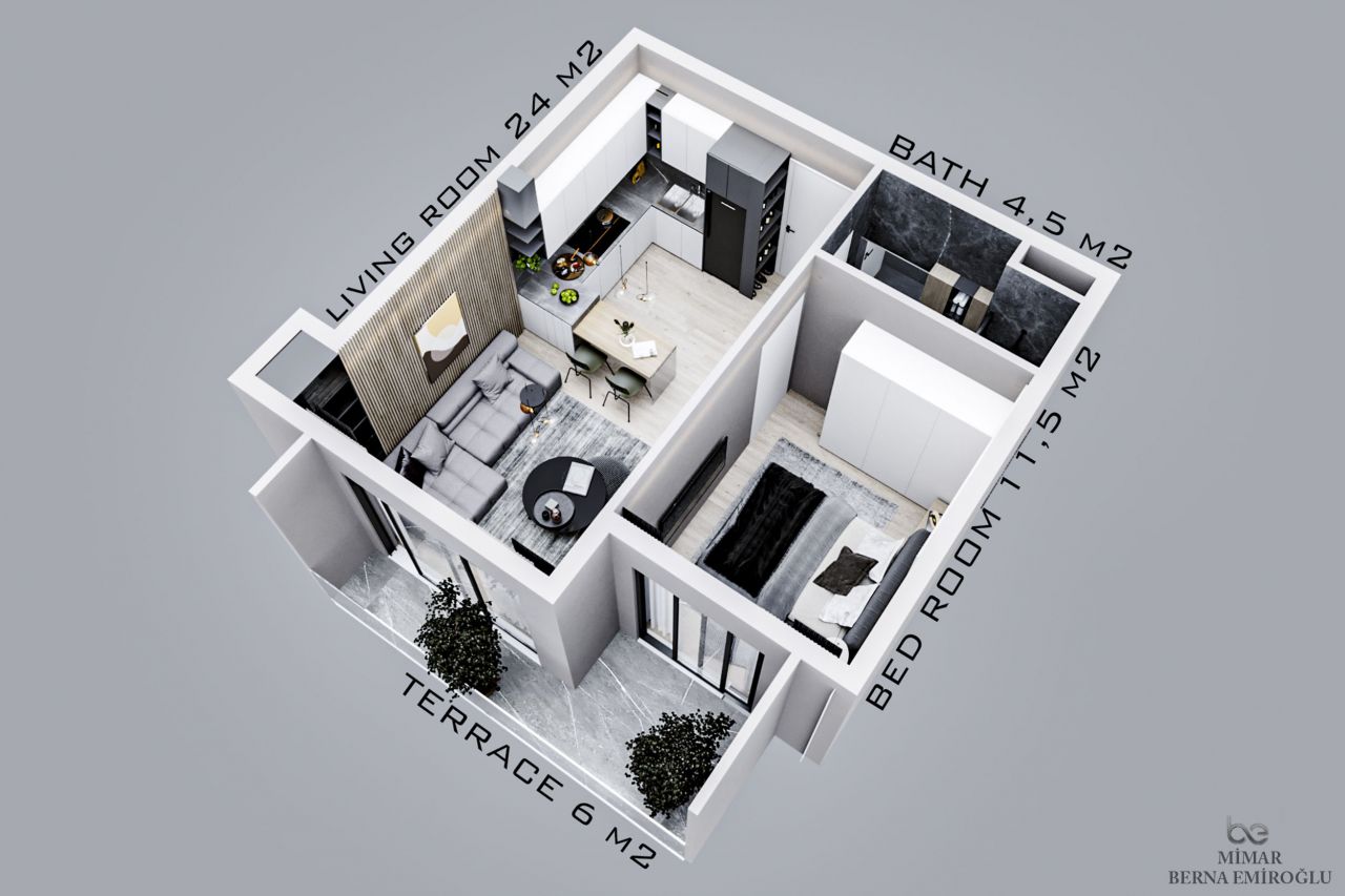 Квартира в Алании, Турция, 48 м2 фото 5