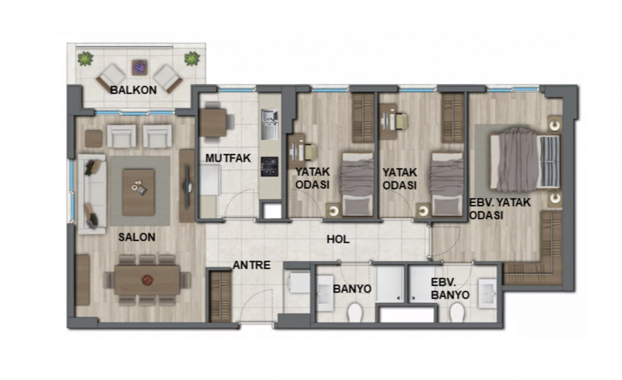 Квартира в Анталии, Турция, 145 м2 фото 4