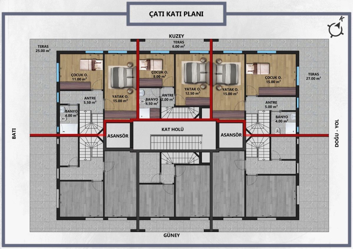 Квартира Üçgen Mh., Турция, 94 м2 фото 4