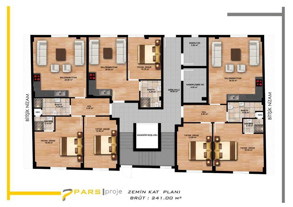 Апартаменты в Мерсине, Турция, 45 м2 фото 3