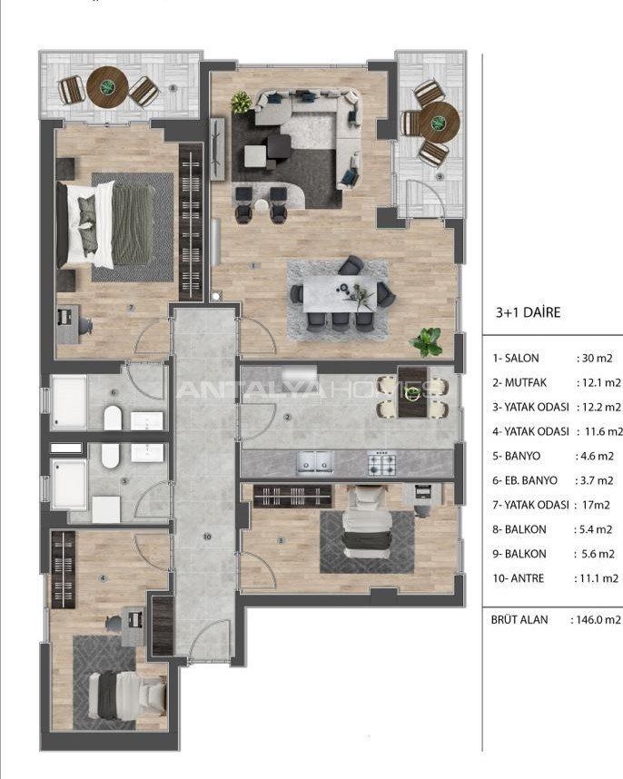 Апартаменты Чифтликкёй, Турция, 78 м2 фото 5
