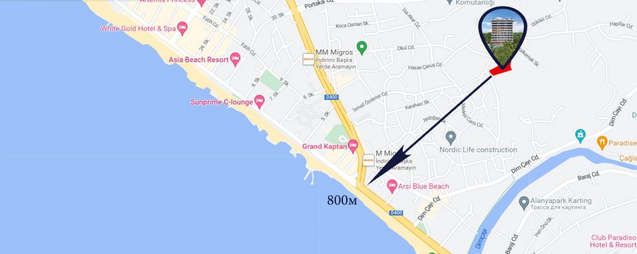 Квартира в Алании, Турция, 50 м2 фото 3