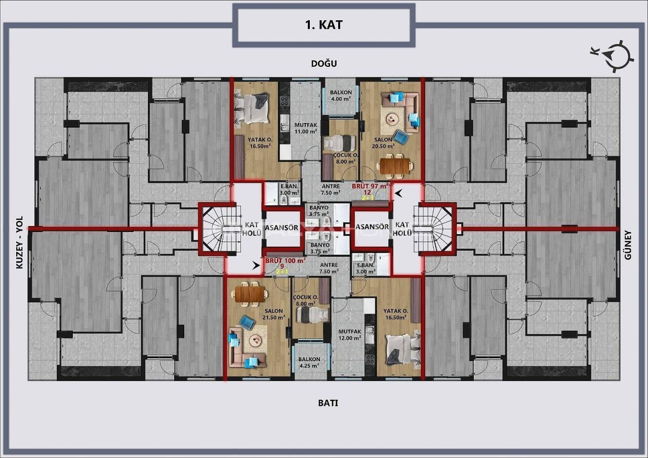 Апартаменты в Анталии, Турция, 100 м2 фото 4
