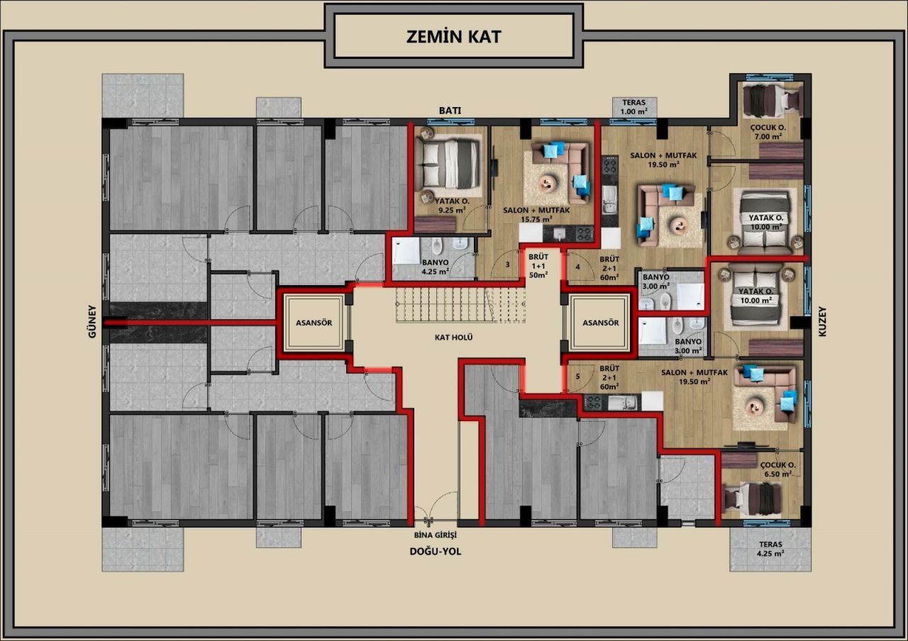 Квартира в Анталии, Турция, 45 м2 фото 3