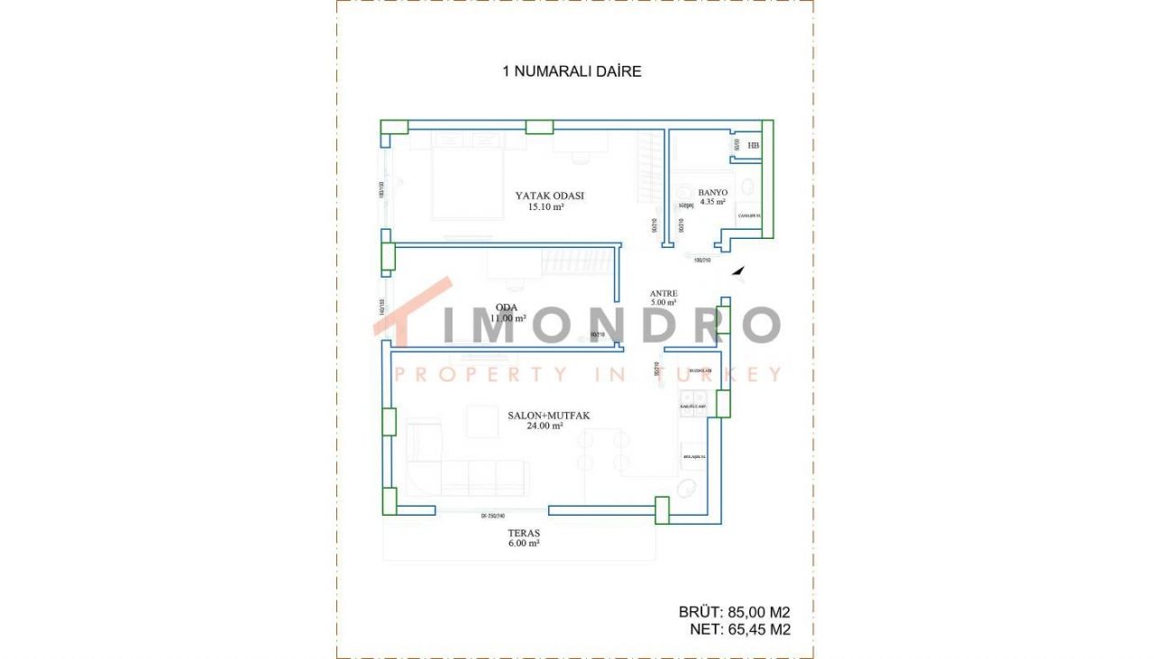 Квартира в Анталии, Турция, 102 м2 фото 5