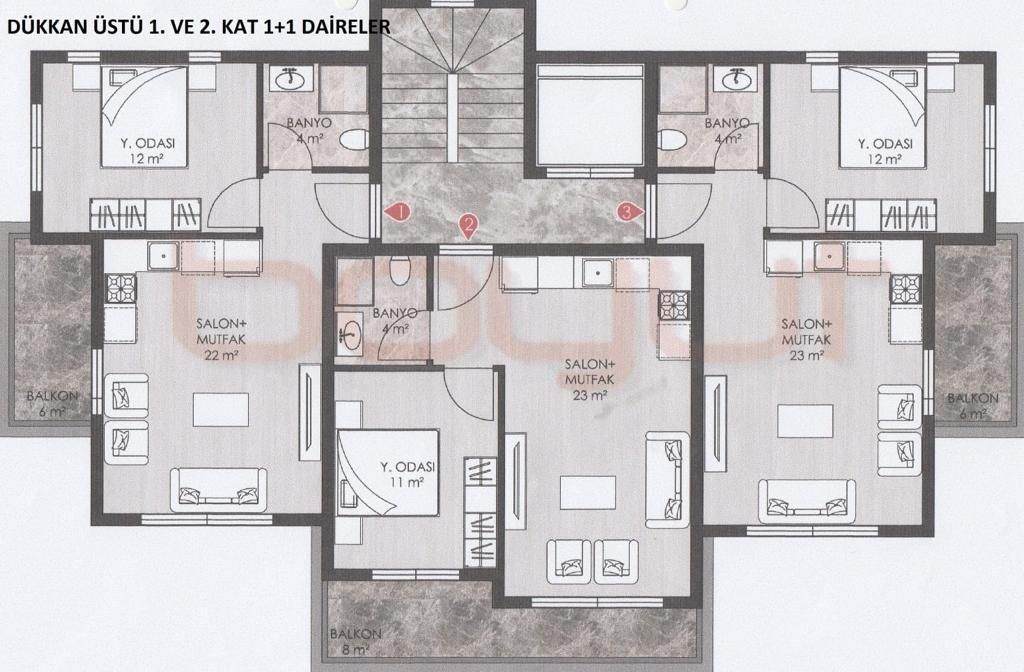 Квартира в Алании, Турция, 45 м2 фото 5