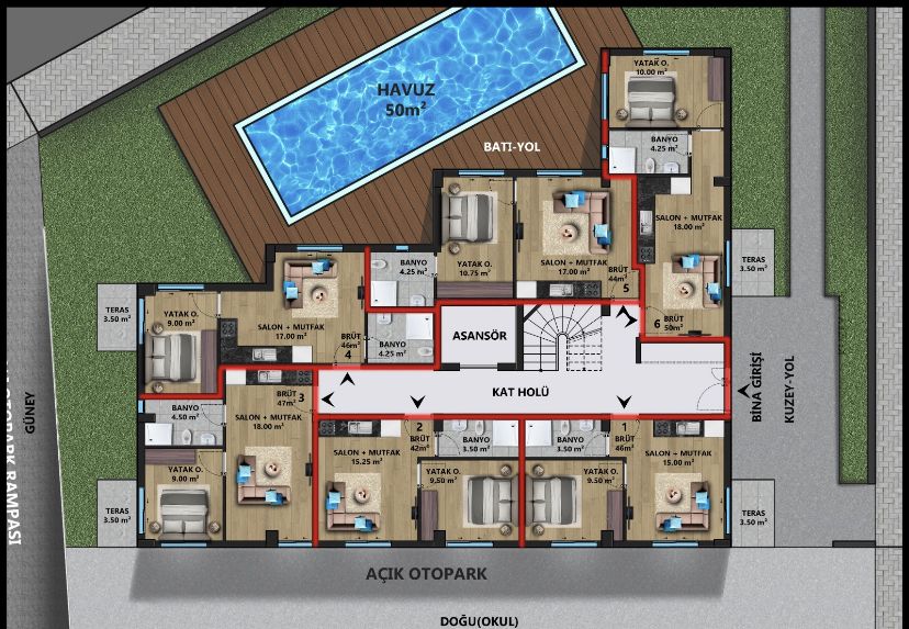 Квартира Güzeloba Mh.Lara, Турция, 105 м2 фото 5