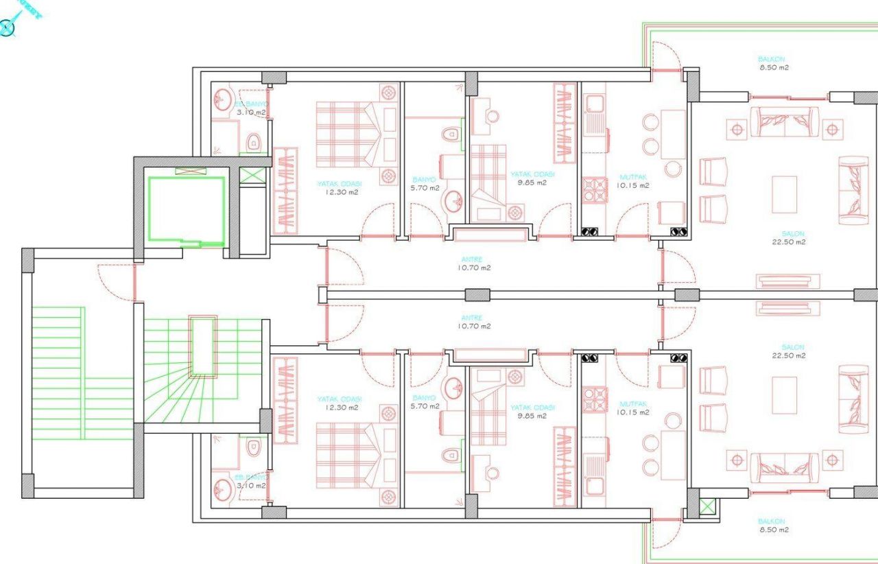 Апартаменты в Анталии, Турция, 82 м2 фото 3