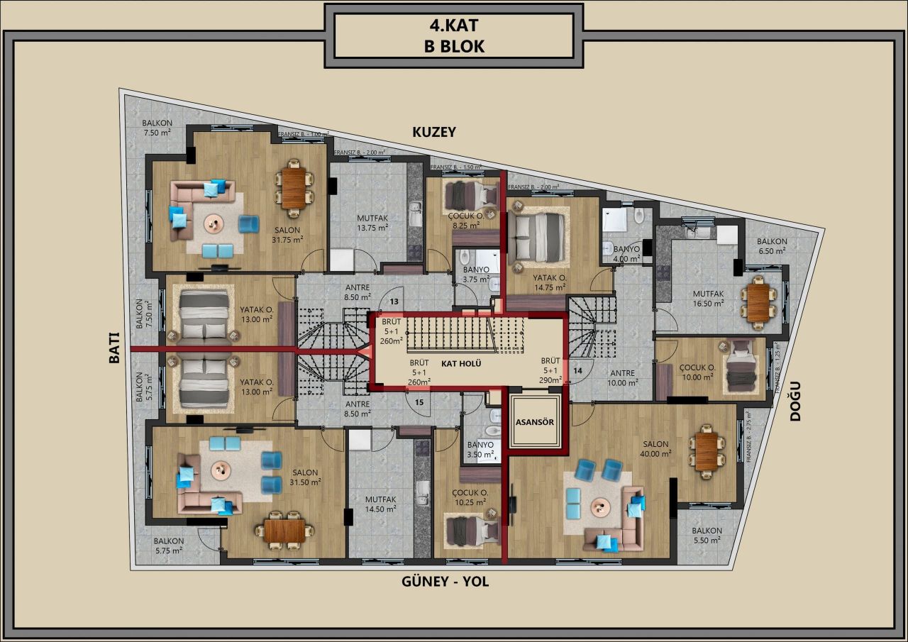 Квартира в Анталии, Турция, 45 м2 фото 2