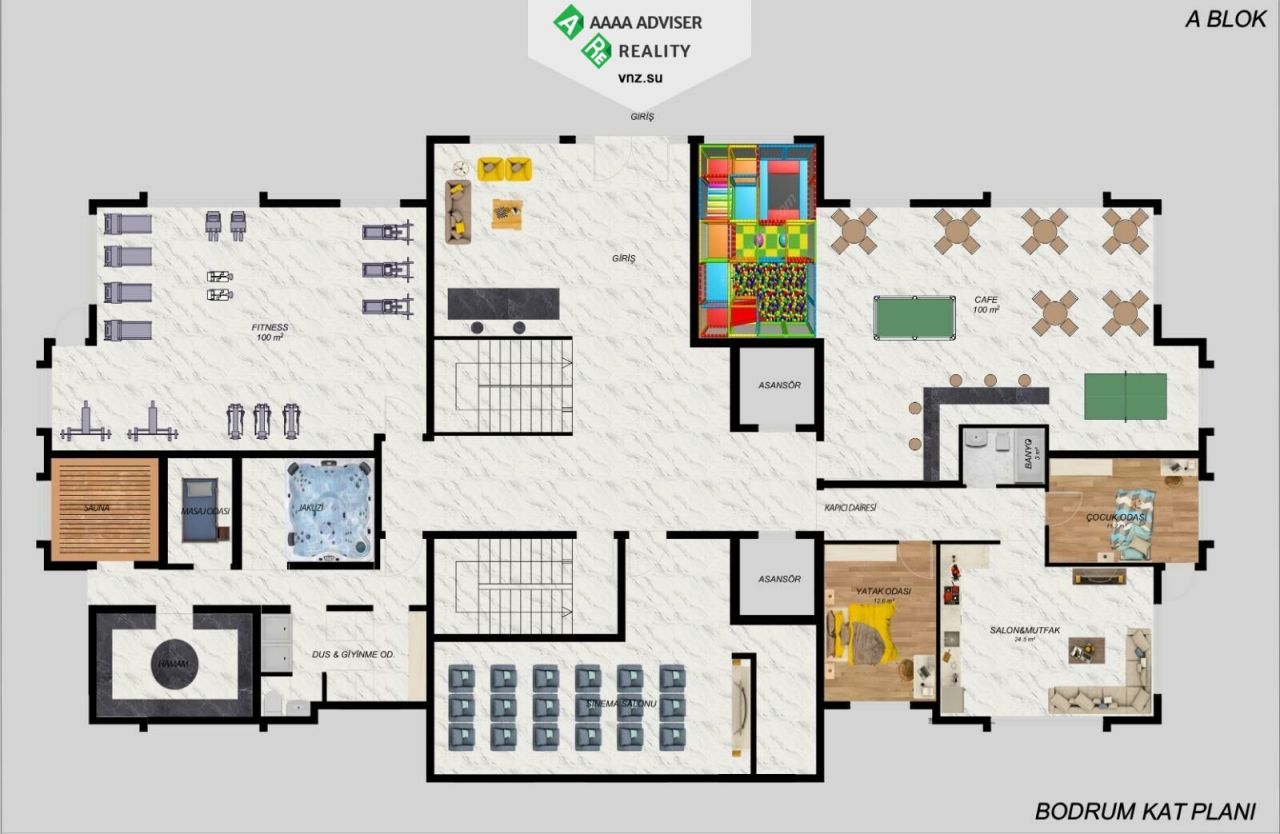 Квартира в Алании, Турция, 56 м2 фото 4