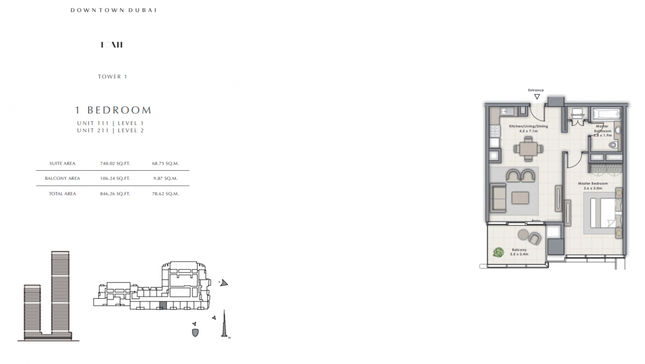 Квартира в Дубае, ОАЭ, 78.6 м2 фото 4