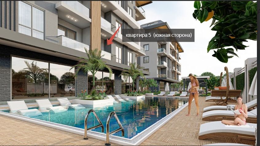 Квартира в Алании, Турция, 55 м2 фото 2