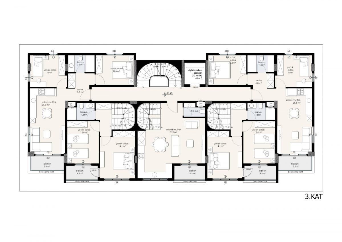 Квартира в Алании, Турция, 72 м2 фото 3