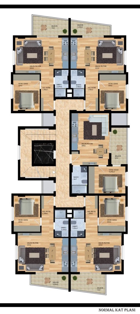 Квартира в Алании, Турция, 55 м2 фото 5