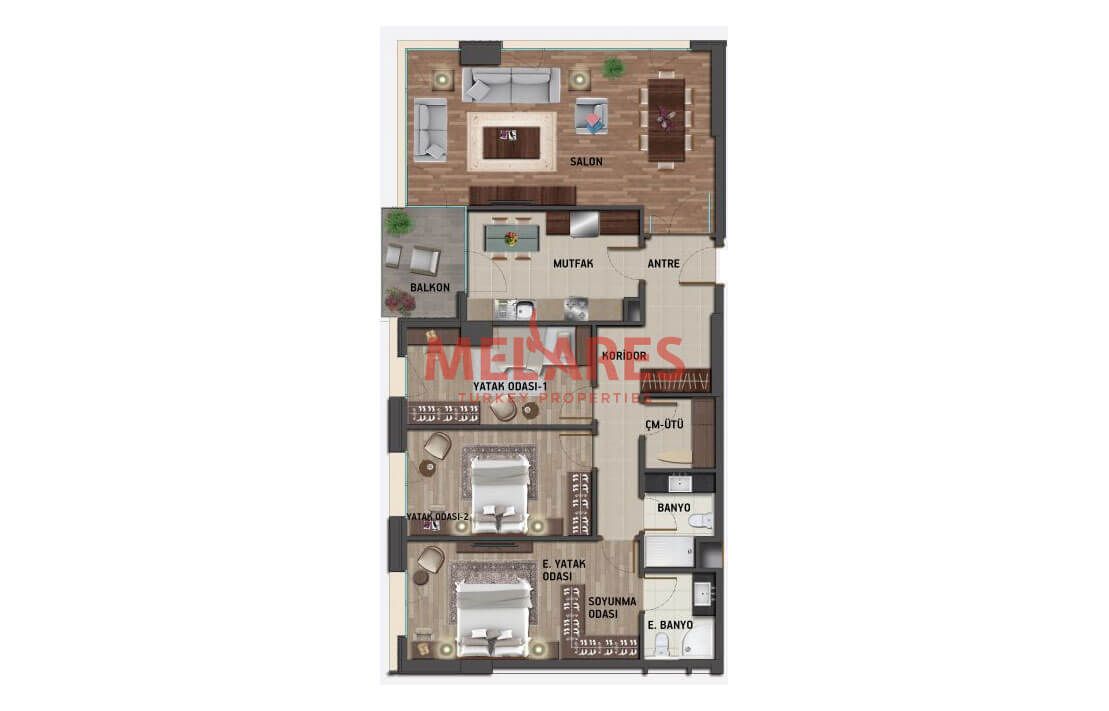 Апартаменты в Стамбуле, Турция, 131 м2 фото 3